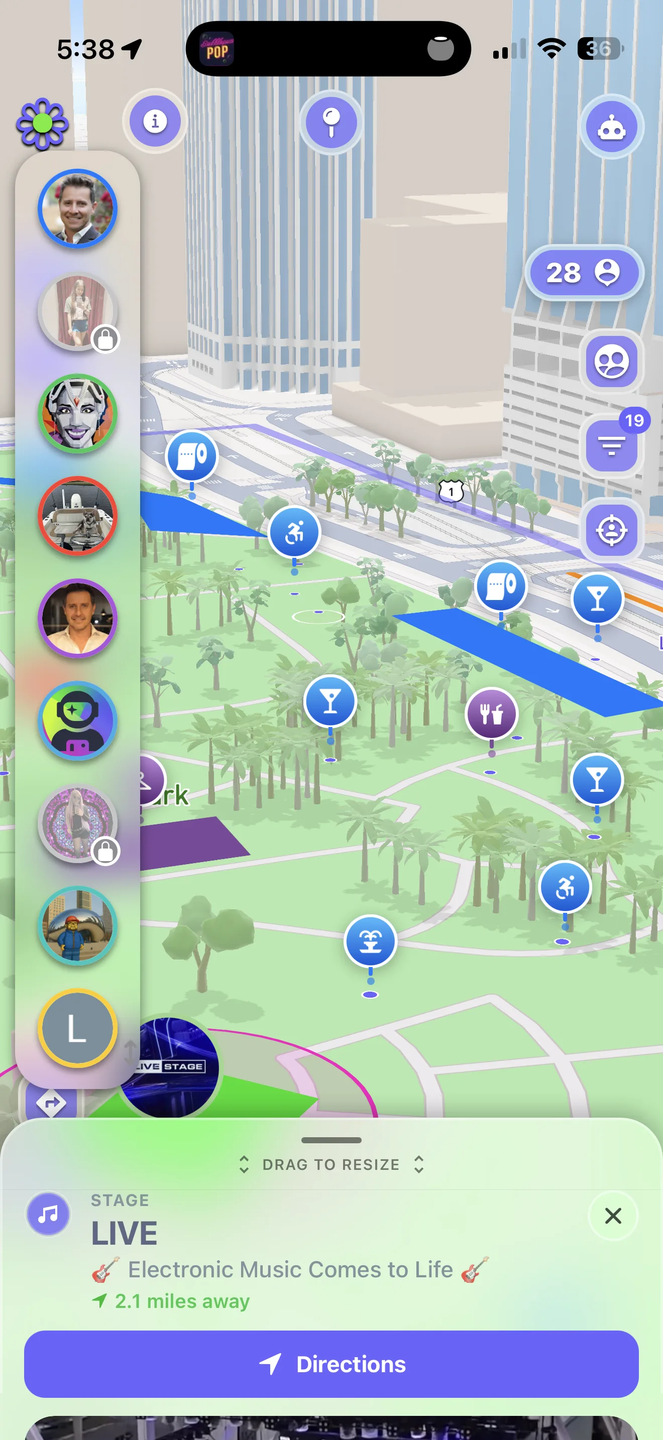 FindTribe friends list at an event